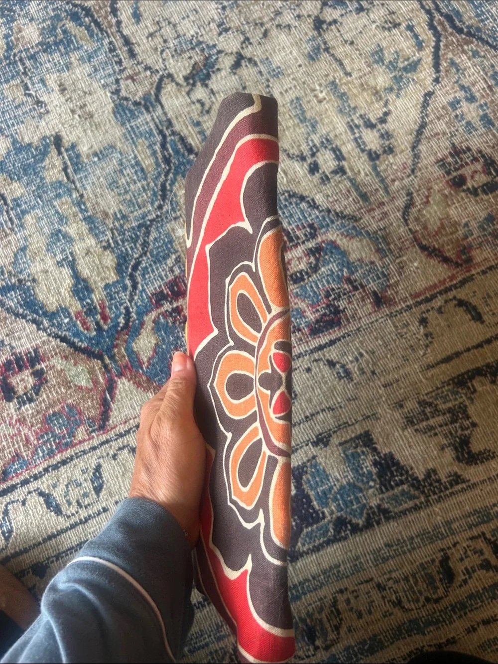 Banana Republic Red and Orange Patterned Clutch Bag
